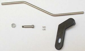 Various bicycle hub parts on white background.