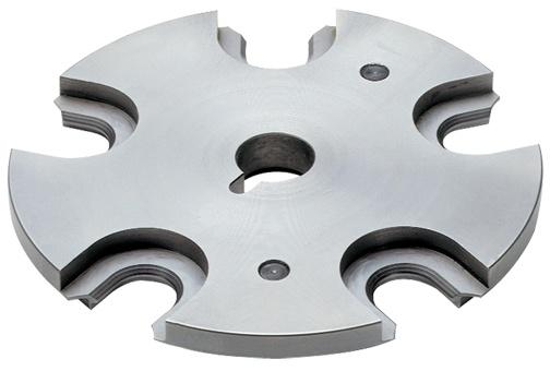 Metal cutting tool with circular holes.