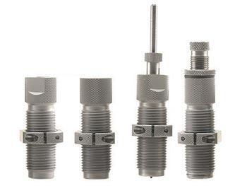 Set of four metal reloading dies for ammunition