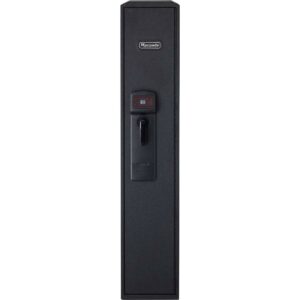 Black vertical safe with electronic lock
