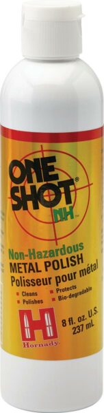 Non-hazardous metal polish bottle, cleans and protects.