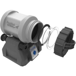Reloading tumbler with open lid and barrel