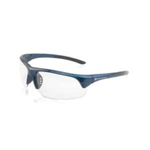 Blue safety glasses with clear lenses