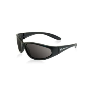Black sunglasses on white background.