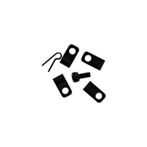 Black metal clips and screw set.