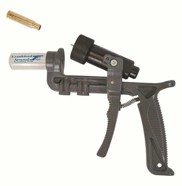 Hand primer tool with brass cartridge case