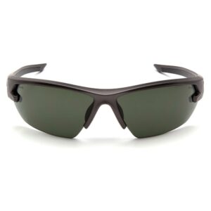Dark sports sunglasses with green lenses