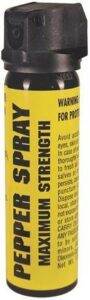 Pepper spray canister maximum strength for self-defense.