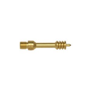 Brass adapter screw with threads and point