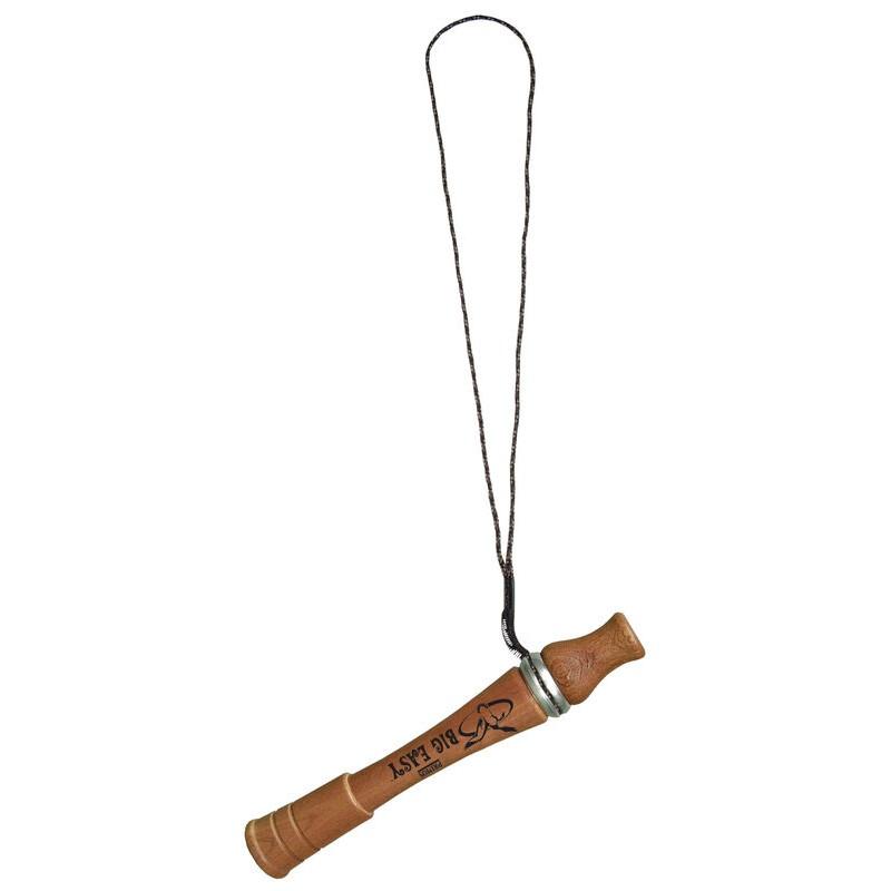 Wooden duck call with attached lanyard