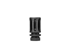 Black cylindrical metal object with grooves