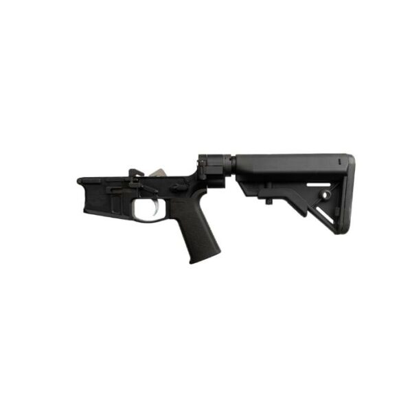 Black rifle lower receiver and stock.