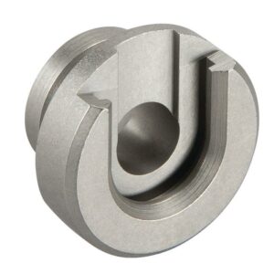 Stainless steel cam lock for industrial use.