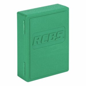 Green RCBS box, closed, embossed logo on front.