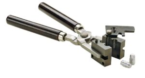 Bullet mold with handles and bullet casts.