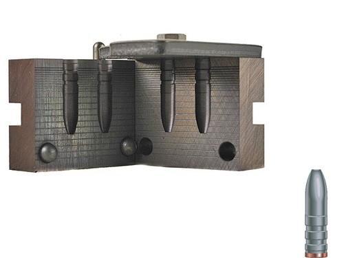 Bullet mold with three cavities for casting bullets.