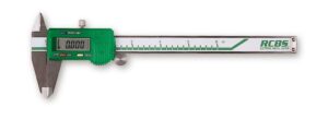 Green digital caliper measuring tool with LCD display.