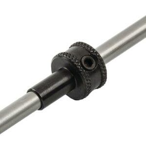 Close-up of telescopic rod component with screw.