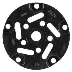 Black metal circular drill template with holes