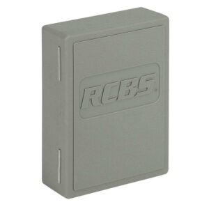 Gray RCBS plastic box with logo