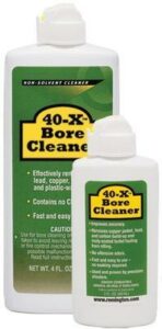 40-X Bore Cleaner bottles for removing residue.
