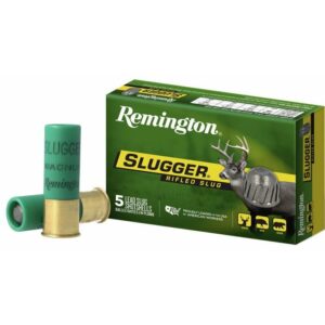 Remington Slugger rifle ammunition box with cartridges.