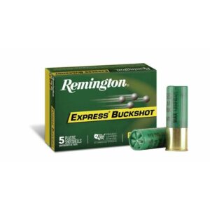 Remington Express Buckshot ammunition box and shell.