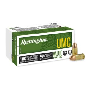 Remington UMC ammunition box with bullets, 100 rounds.