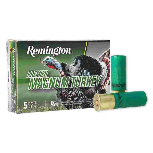 Remington Premier Magnum Turkey shotshells and packaging.