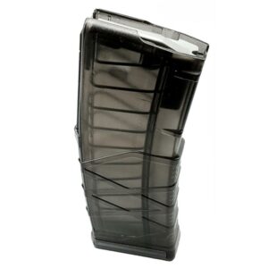 Black rifle magazine on white background.