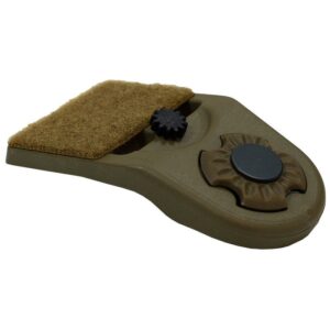 Multicam helmet NVG mount with Velcro pad.