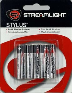 Streamlight Stylus AAAA alkaline batteries pack.