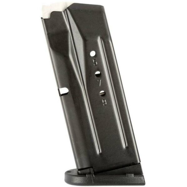 Black metal gun magazine for ammunition