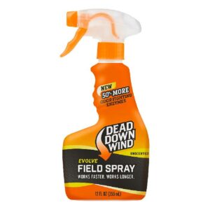 Dead Down Wind field spray bottle, odor eliminator.