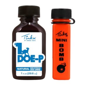 Tink's Doe-P scent and Mini Bomb spray.