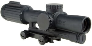 Black rifle scope with adjustable settings