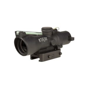 Tactical rifle scope with adjustable mounting base.