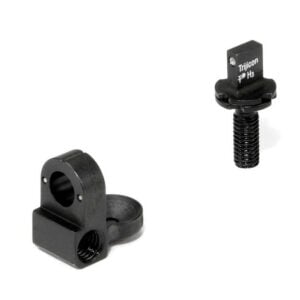Trijicon sight components on white background