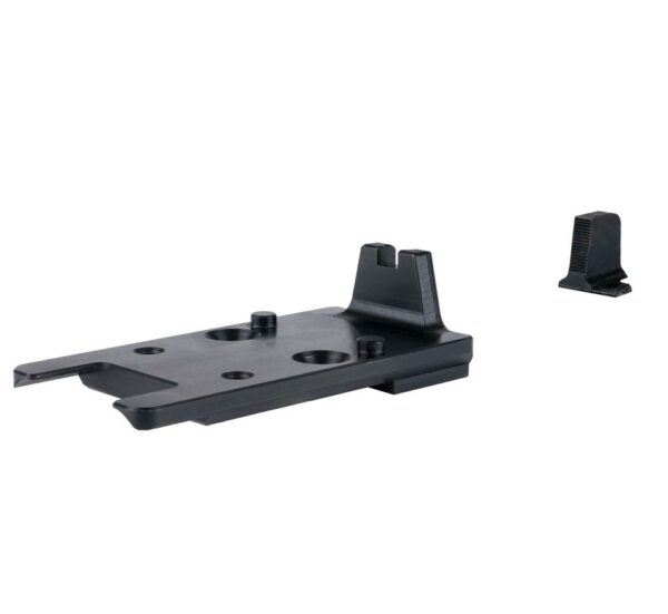Black metal mounting plate and bracket