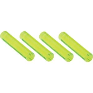 Four yellow cylindrical markers