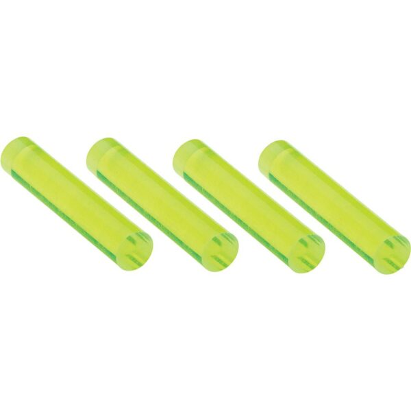 Four yellow cylindrical markers