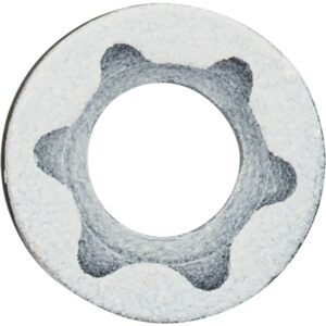 Metal star lock washer close-up image