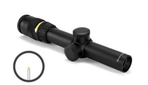 Black rifle scope with reticle view