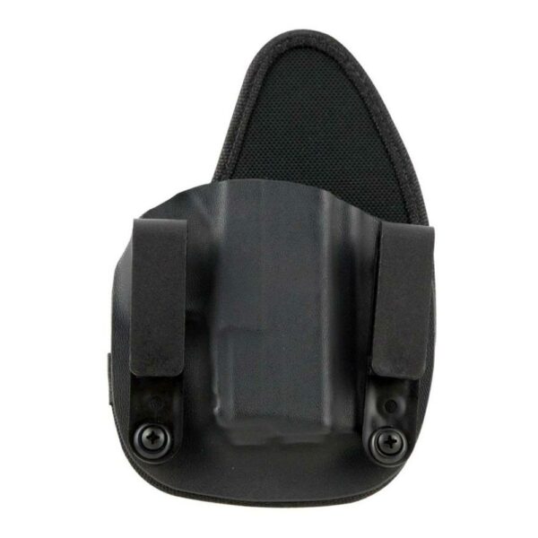 Black holster with belt clips