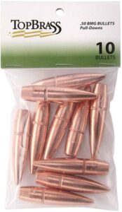 Pack of ten .50 BMG bullets