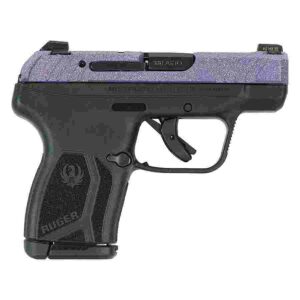 Compact handgun with purple accents