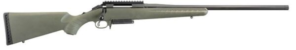 Bolt-action rifle with green stock