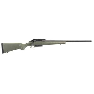 Bolt-action hunting rifle with matte green stock