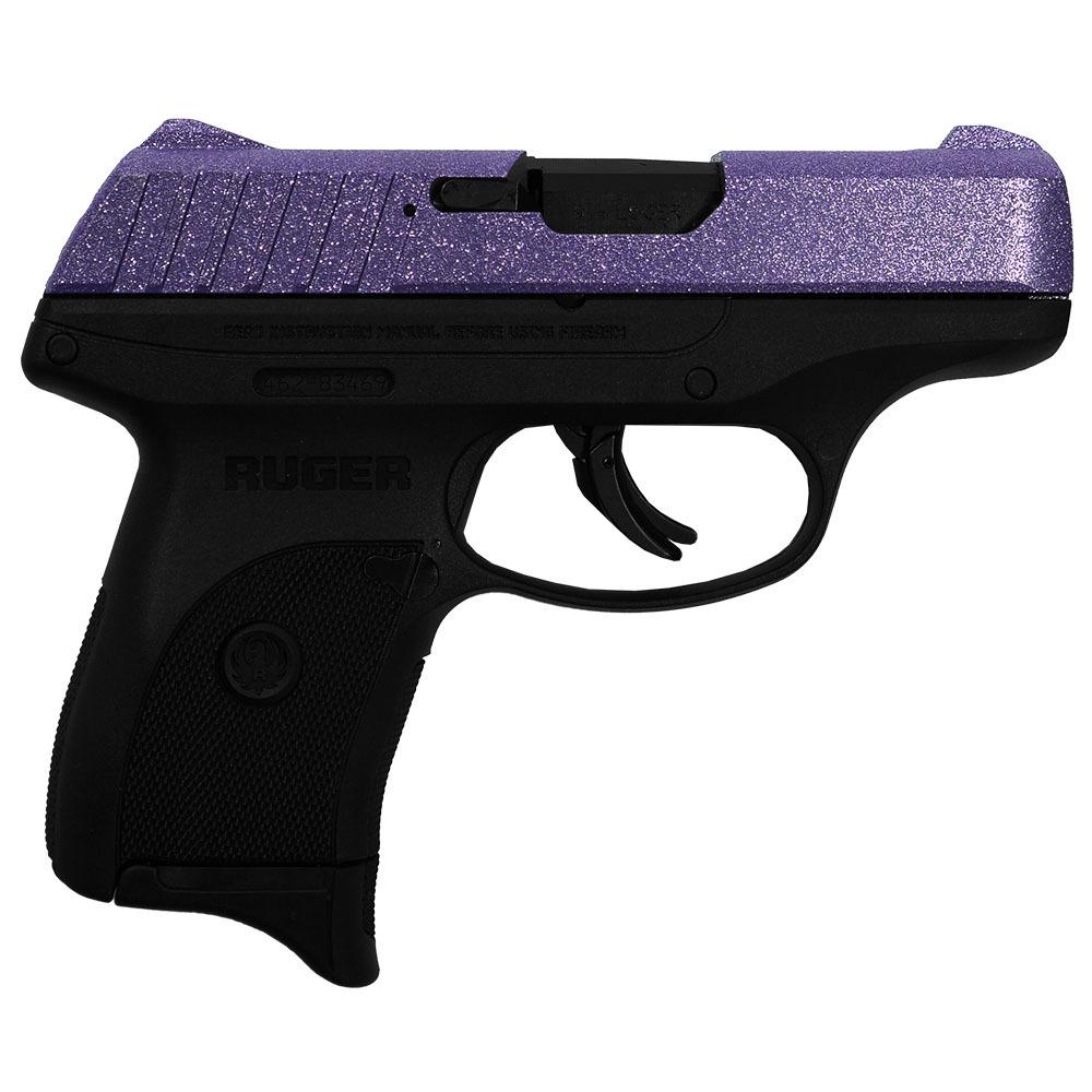 Purple Ruger handgun on white background