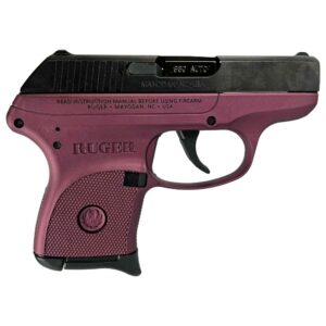 Purple Ruger handgun side view.
